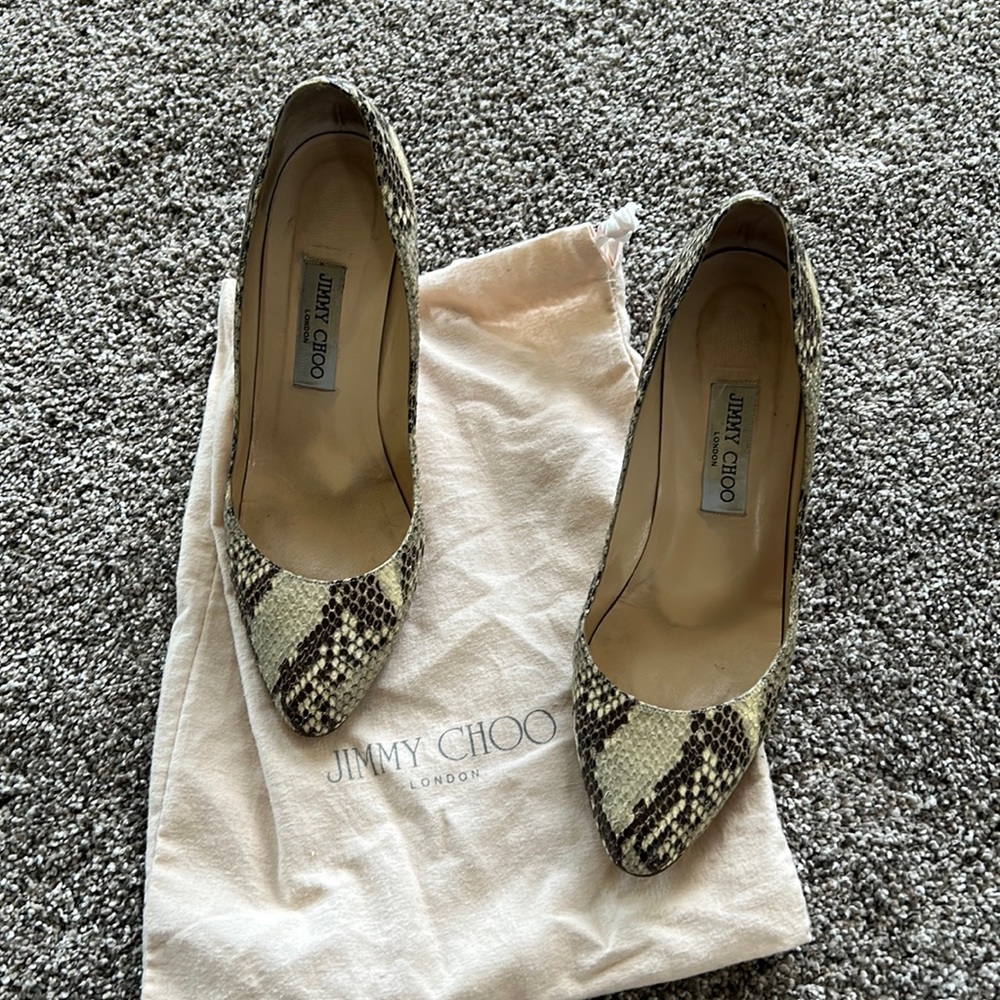 Jimmy Choo reptile pattern heels